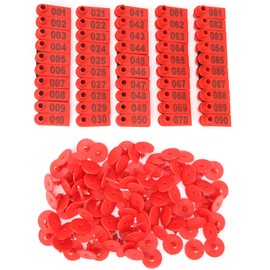 Pig Cattle and Sheep Ear Tag Farm Animal Indentification Card Goat Ear Label 100 PackRed