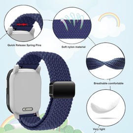 Issinlky Children's Nylon Braided Band Compatible with Xplora X6, Elastic Magnetic Buckle Band for Xplora X6 Play