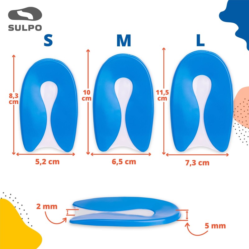 SULPO 2 Pairs Gel Heel Protectors for Pressure Pain for