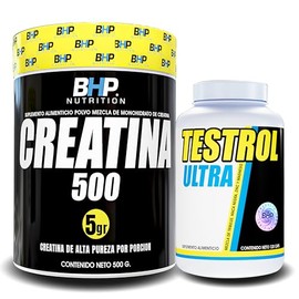 BHP NUTRITION- CREATINA MEZCLA SIN SABOR 500G + BHP TESTROL 120CAPS