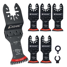 EZARC Multi-Tool Replacement Blades for Wood 5 Piece Set with Bow Tip, Multi Replacement Blades with Adapter, High Speed Steel, Cutting in Narrow Spaces, High Speed Cutting
