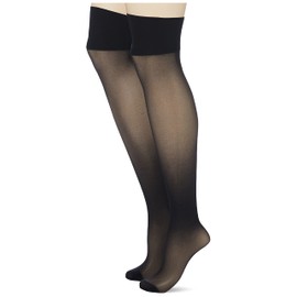 Charnos Women's 15 Denier Hold up Stockings, Black (Black 100), L UK