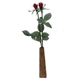 JustPaperRoses 10th Year Wedding Anniversary 2-Stem Aluminum Roses 18 inches Tall with Vase