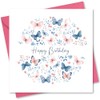 Birthday Card. Butterfly Design. Supplied with Pink Envelope. 150x150mm when
