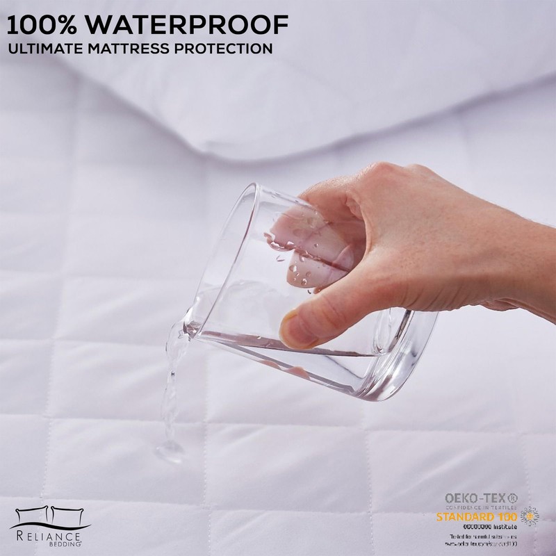 Reliance Bedding Quilted Waterproof Mattress Protector 30cm Deep Pockets Quilted
