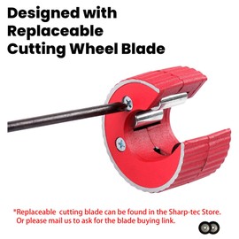 Sharp-tec 15mm Pipe Cutter, 1/2" Copper Pipe Cutter with Aluminum Alloy Body, Round Pipe Slice for Cutting Copper, Brass, PVC, Aluminum