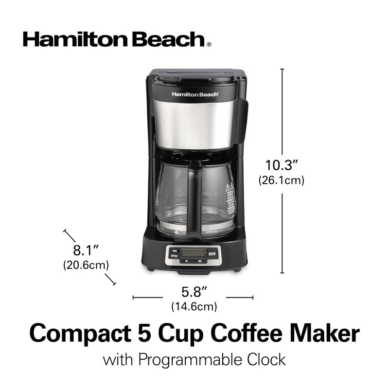 Hamilton Beach 5 Cup Drip Coffee Maker with Easy FrontFill