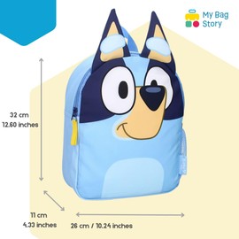 mybagstory Children's Backpack Bluey Blue - Children - School - Primary School - Nursery - School Bag for Boys - Size 32 cm - Adjustable Straps - Gift Idea Bluey - Blue, Enfant, Bluey - Blue