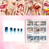 Rchovsam Medium Square Nails Press Ons Blue Press on Nails