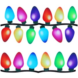 40 Pcs Christmas Car Magnets Lights Stickers Reflective Lights Magnets Christmas Car Refrigerator Decorations for Cars or Any Metal Surface (2.8 x 1.4 Inches)