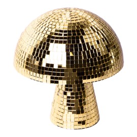 Mushroom Disco Ball, Stunning Visual Effects, High Quality Plastic, Colourful Reflections, Ideal for Parties, Weddings (Gold)