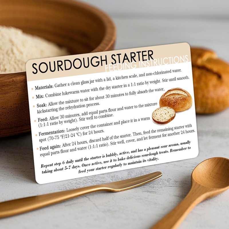 30 Pcs Sourdough Starter Feeding Care Instruction Cards 4 *