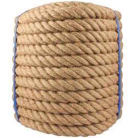 Manila Rope 1.25in x 50ft, Twisted Rope 1.25inch Natural Hemp Rope for Crafts,Docks,Hammock,Railing,Bundling,Home Decoratin,Gardening