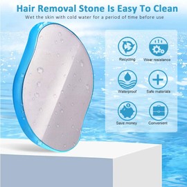 MUNSKT Hair Eraser, Crystal Hair Eraser Remover, Hair Removal Without Shaving, Shaving Stone Without Shaving, Hair Eraser for Women, Crystal Hair Remover, Legs Hair Remover for Legs, Blue