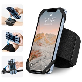 AIWOGEP 360 ° Rotatable & Removable Fascia da Braccio Sportiva, 3 in 1 Fascia da Braccio per Telefono da Jogging per Corsa, Allenamenti, Fare escursioni, Compatibile Smartphone 4.5-7 Pollici.