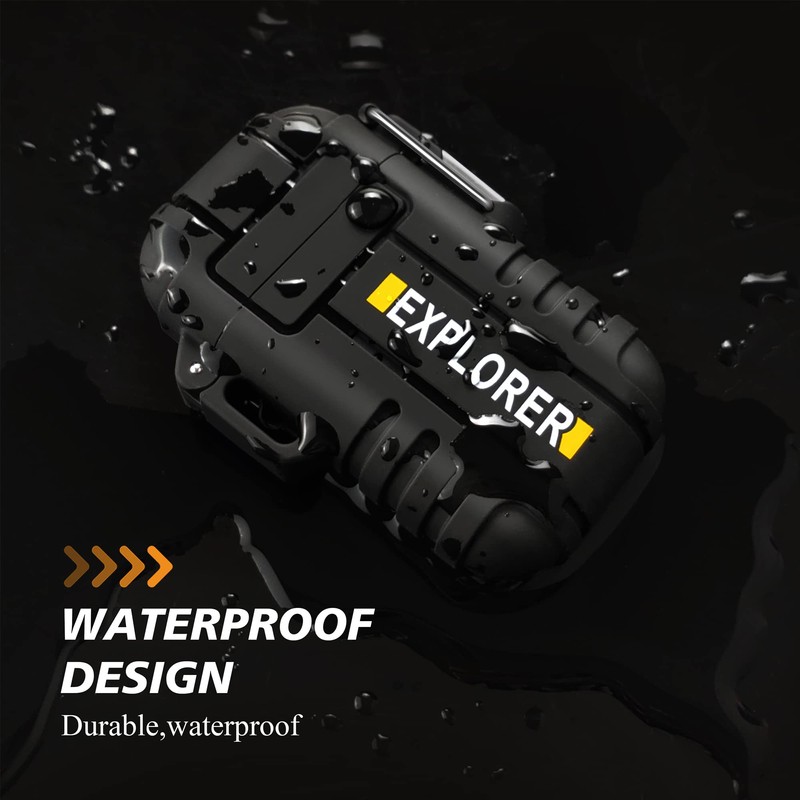 Lafagiet Waterproof Arc Lighter, Outdoor Dual Plasma Arc Lighter, USB