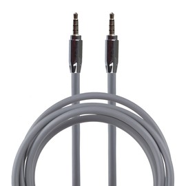 Lilware Rubberized 35 Inches (90 cm) Aux Audio Cable 3.5mm Jack Male to Male Cord For Multimedia Devices - Grey