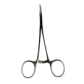 SE 5-Inch Stainless Steel Curved Forceps - Self-Locking, Serrated Tip for Precision Grip and Clamping - Perfect for Crafting, Fishing Tasks, Jewelry Making, and More! -651FC
