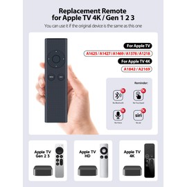PZL New MC377LL/A Infrared Replace Remote Control for Apple TV 1 2 3 Box A1294 A1156 A1378,for Apple 2021 TV 4K TV MM4T2AM/A A1625/MGY52/MLNC2 A1962 A1842/MQD22/MP7P2 A1469 A1427/MD199 A1378/MC572