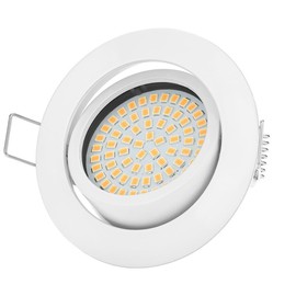 Sweet Led - LED recessed spotlight 230 V flat, infinitely dimmable - metal ceiling spotlights 5 W 420 lm - LED spot light 35 mm, hole size Ø75 mm - LED spotlights 230 V swivelling | round - colour:
