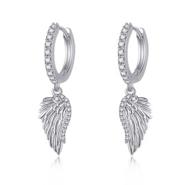 Angel Wing Earrings S925 Sterling Silver Angel Wings Dangle Earrings Wings Jewelry Gifts for Women