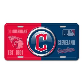 FANMATS 43228 Cleveland Guardians Embossed Metal License Plate