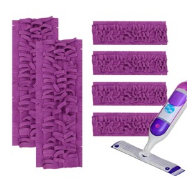 6 Pack Mop Refill Pads for Swiffer PowerMop Multi-Surface Mop and Swiffer PowerMop Wood Mop Pads Refill, Washable & Reusable Microfiber Spray Cleaning Pads (Purple)
