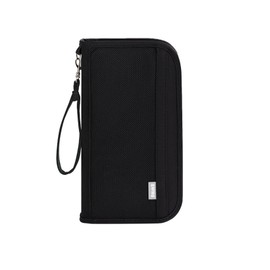 Xinyanmy Passport Wallet,Multi-Function RFID Blocking Passport Holder, Document Organiser, Waterproof Family Travel Wallet Card Organiser for Men Women (Black)