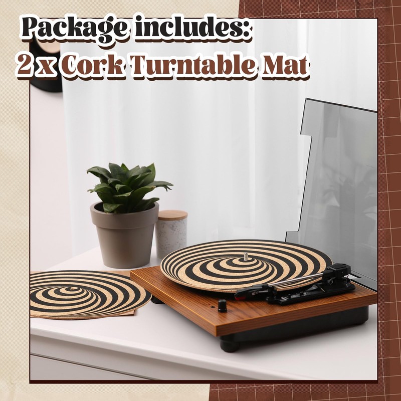 Briwooody Cork Turntable Mat/3mm Thick for Better Sound Support on