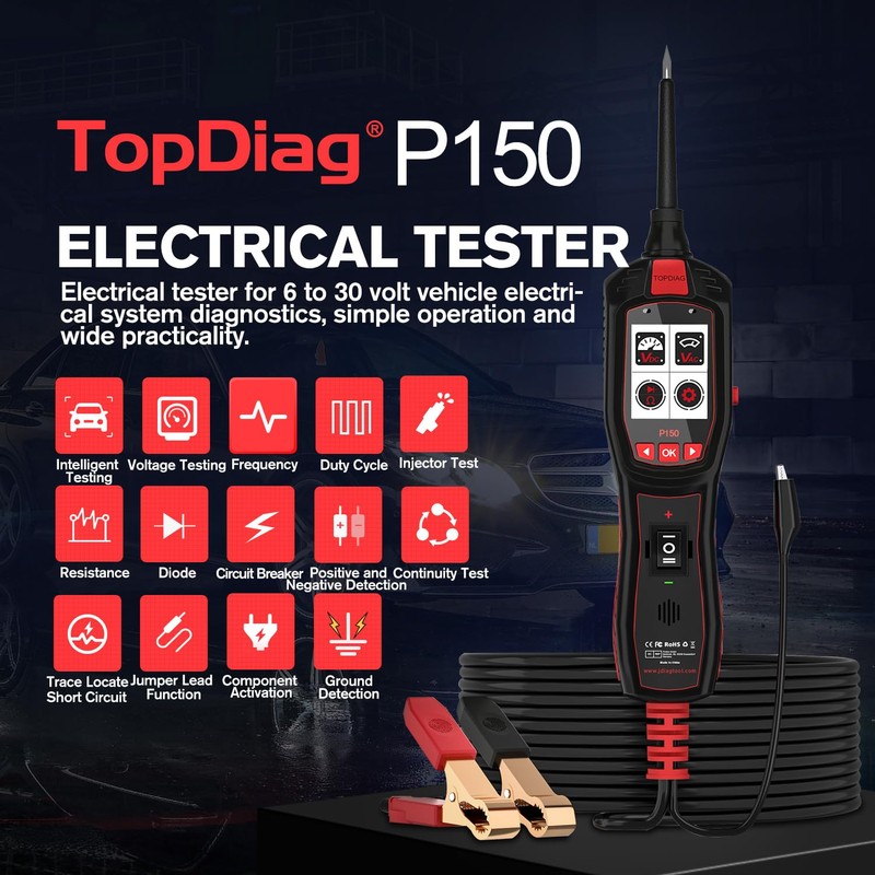 Electrical Tester for 6V-30V Cars, Short Circuit Breaker Finder Tool,