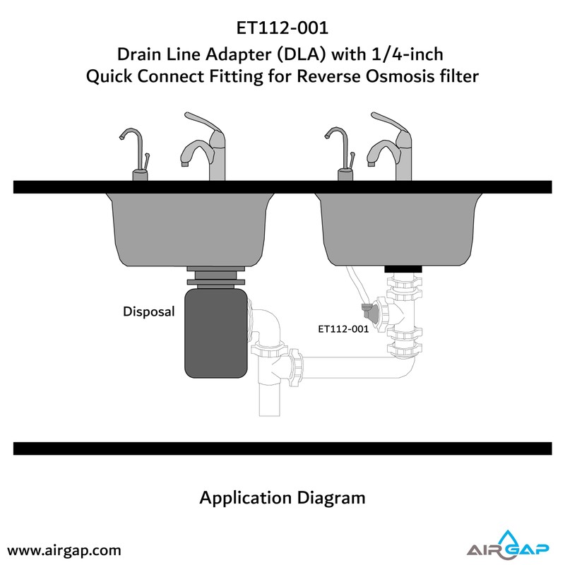Drain Line Adapter (DLA) with 1/4-inch Quick Connect Fitting for