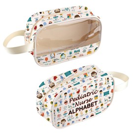 MNIGIU Pediatric Nurse Gift Peds Nurse Thank You Gift Pediatric Nurse Alphabet Clear Cosmetic Bag for PICU Nurse (Pediatric NurseBag)