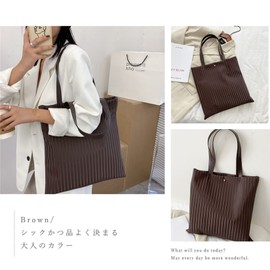 MAIBED Women's Tote Bag, Large Capacity, Lightweight, Eco-Friendly, Shoulder, Crossbody, Korean, Daily, Pleated Style, Commuting, Documents, OL, Present, Gift, Formal, Party, Fireworks Festival
