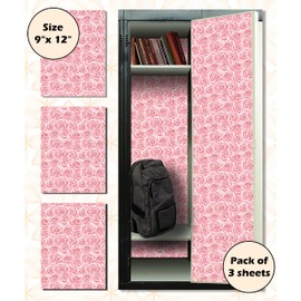PELICAN INDUSTRIAL Magnetic Locker Wallpaper (Full Sheet Magnetic) - Remove & Reuse Decorative Vinyl - Made in USA - Fade, Tear and Water Resistant - (Pink Roses) - Pack of 3 Sheets (vb066)