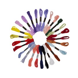 Friendship Bracelet String 24 Rainbow Color Skeins, Embroidery Floss Cross Stitch Embroidery Thread Floss Bracelet Making Yarn, Craft Floss