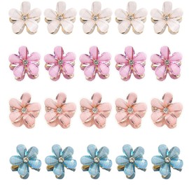 20Pcs Mini Hair Clips, BetterJonny Small Flower Claw Clips Cute Crystal Hair Claw Clips Hair Barrettes Hair Accessories for Women Girls