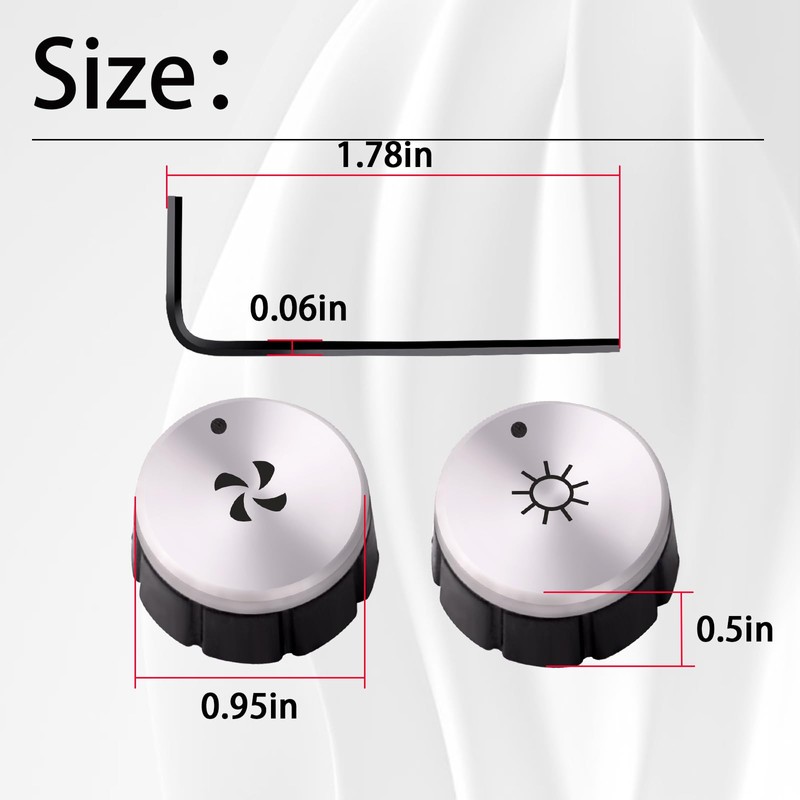 XTPTFABS SV08355 Blower and Light Knob(1* Blower knob, 1* Light
