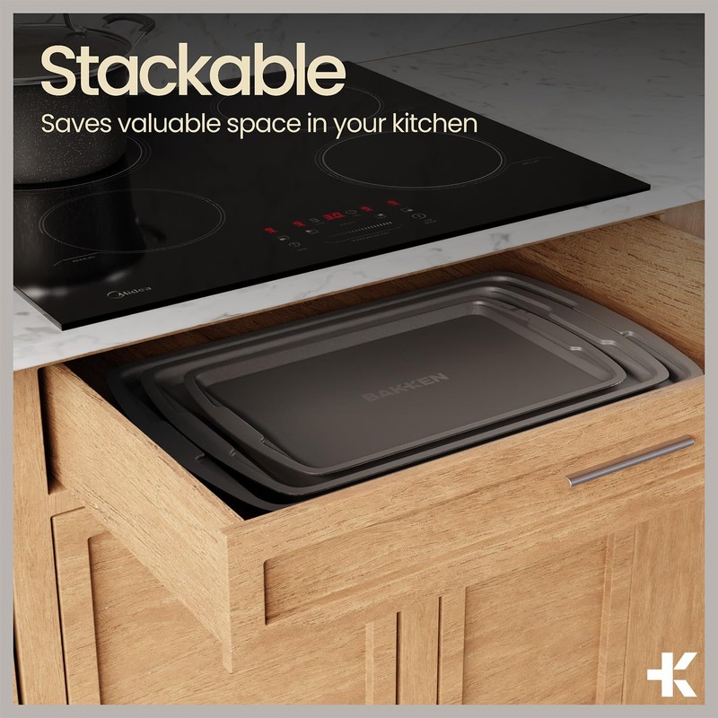 Bakken Swiss Cookie Sheet 3 Piece Set - Non-Stick, Stackable
