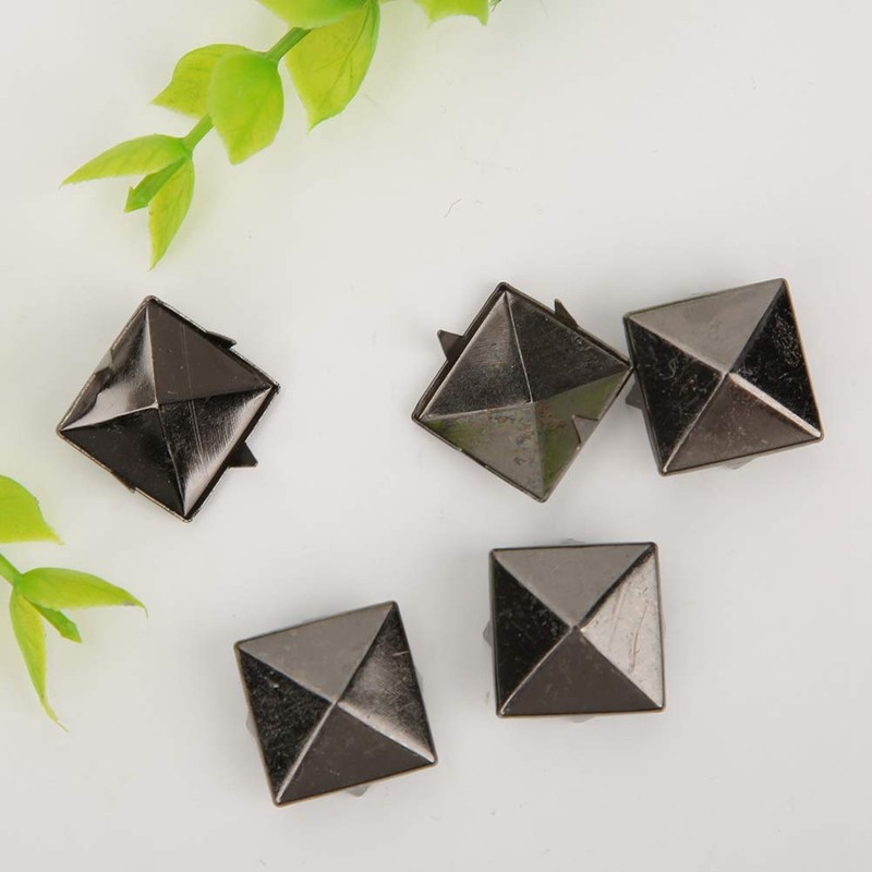 Spike Studs, 100pcs 10MM-15MM DIY Leathercraft Square Pyramid Punk Rivets