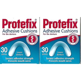 PROTEFIX Cuscinetti adesivi per protesi inferiore - 2x30pz - Cuscini Box Sligthly Danneggiato 100% ok.