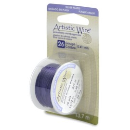 Artistic Wire, 26 Gauge Silver Plated Tarnish Resistant Colored Copper Craft Jewelry Wrapping Wire, Lilac, 15 yd