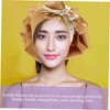 Baluue Satin Turban Care Headwrap with Bow Double Sleeping Bonnet