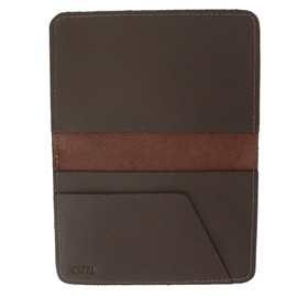 CTM® Leather Top Stub Checkbook Cover Wallet, Brown