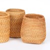 Hand Woven Rattan Pen Holder Cups Wicker Makeup Brush Storage