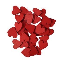 JIHUOO 200 Pieces Red Wooden Hearts Heart Slices Slices Valentine's Day Embellishments Ornaments Wedding Table Decoration