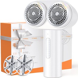 TORRAS Fabric Shaver, Rechargeable Lint Remover, 2000mah Lint Shavers to Remove Pilling, Sweater Shaver, Large Capacity Electric Shaver for Clothes Couch Furniture, Pearl White