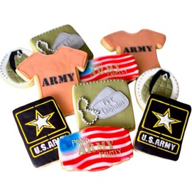 1 Dz. Army Cookies! Army, Military Deplyment Themed Birthday Party FAvors or Welcome Home Gift!