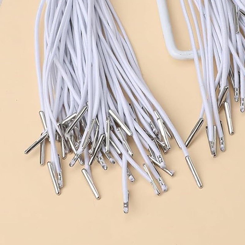 50PCS Elastic Barbed Cord - Stretch Loop Fasteners with Metal