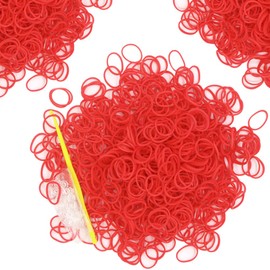 6000-Pack Rubber Loom Bands Making Kit,50PCS S-Clips10-Hooks,Colorful Rubber Bands Refill Kits for Weaving DIY Crafting Gift (Red)