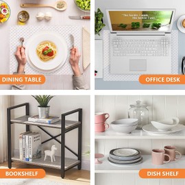 BJAINGEXK Kitchen Cabinet Shelf Liner Waterproof and Oil Resistant Kitchen Cabinet Shelf Liner Plastic Drawer Liner EVA Non-Stick Refrigerator Shelf Liner, 2 Rolls x 12 "x 60" (Gray, Clear)